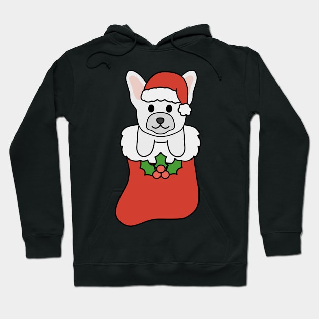 Christmas White French Bulldog Stocking Hoodie by BiscuitSnack